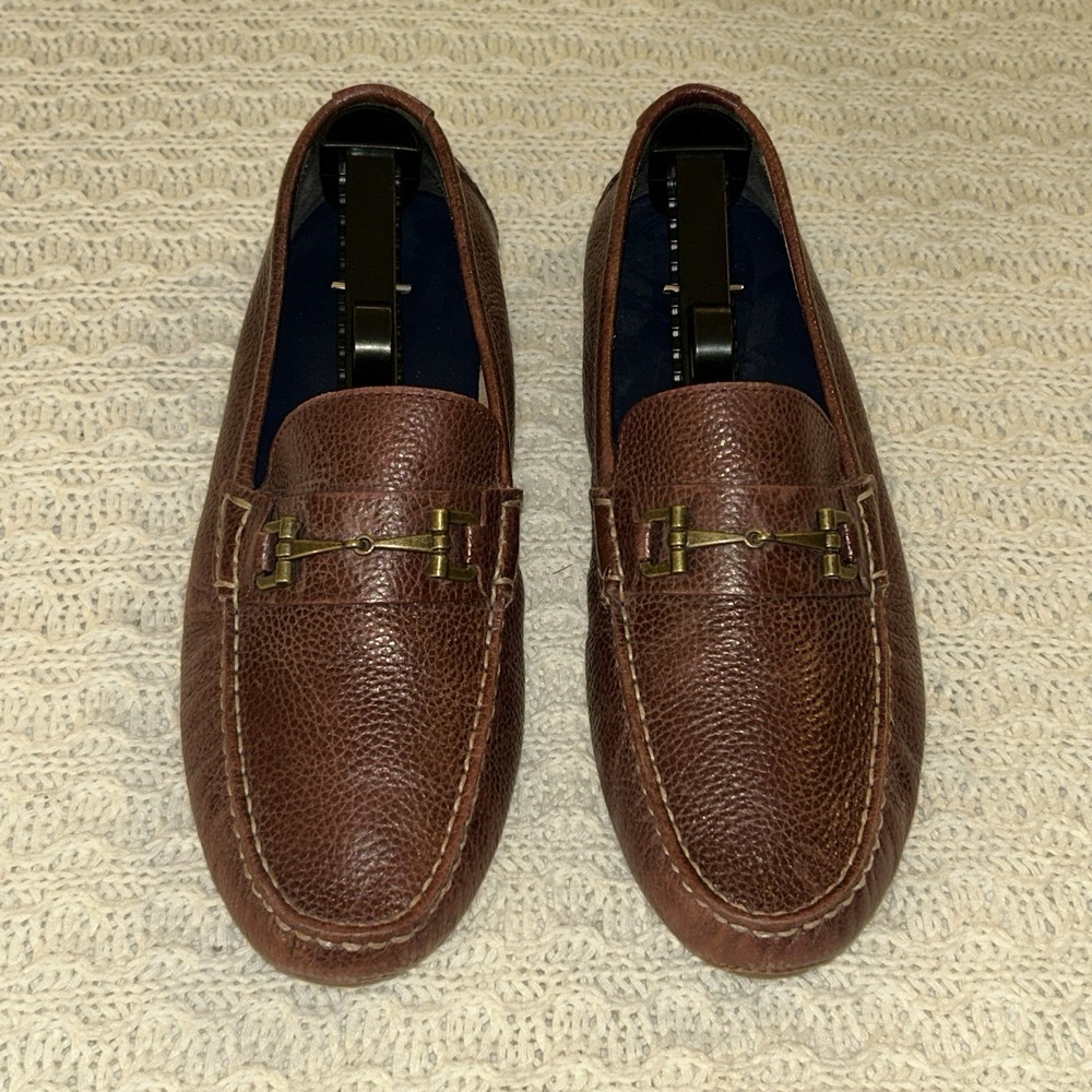 COLE HAAN Brown Leather Somerset Link Bit II Driving Loafer C28223 Mens 9.5‎ M